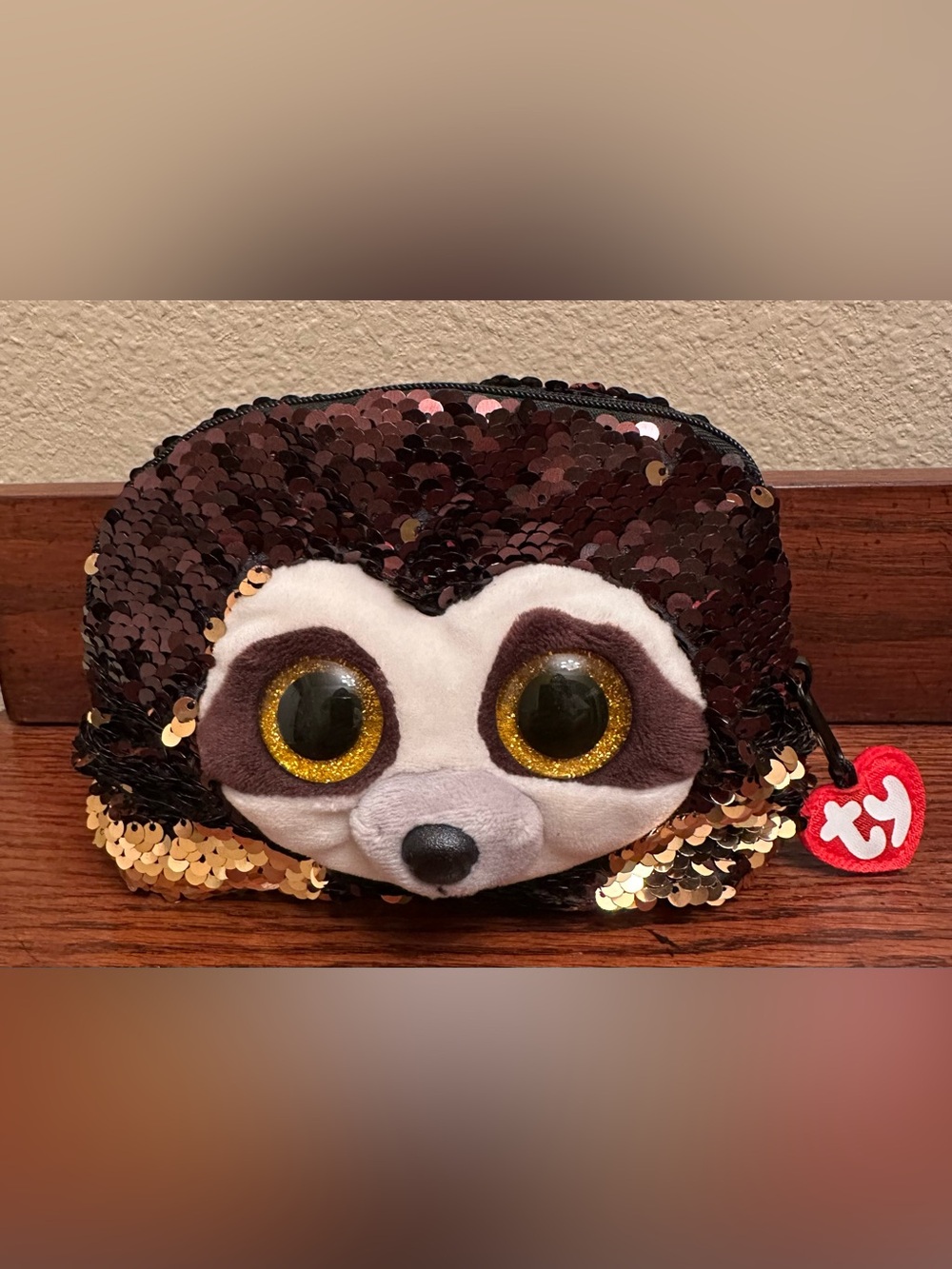 TY Beanie Boos Dangler Sloth Sequin Zipper Pouch
